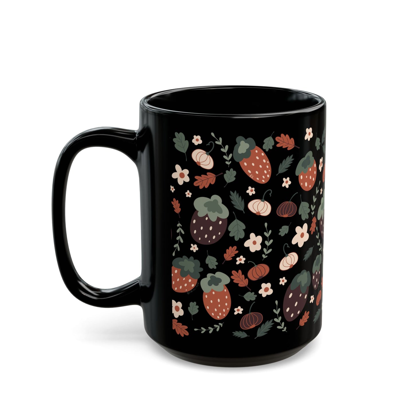 Fall Harvest 15oz Black Mug