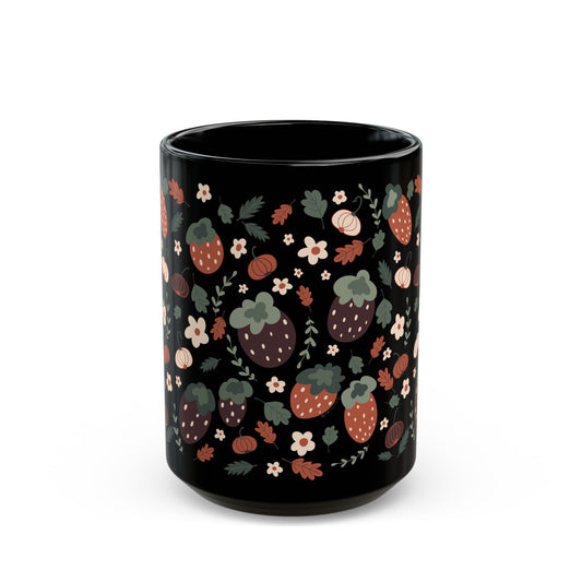 Fall Harvest 15oz Black Mug