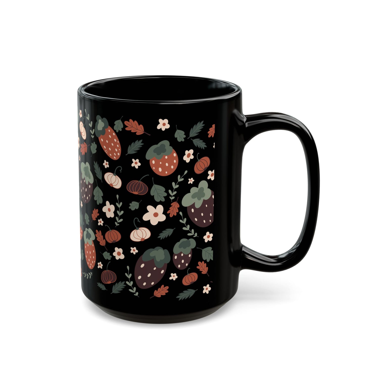 Fall Harvest 15oz Black Mug